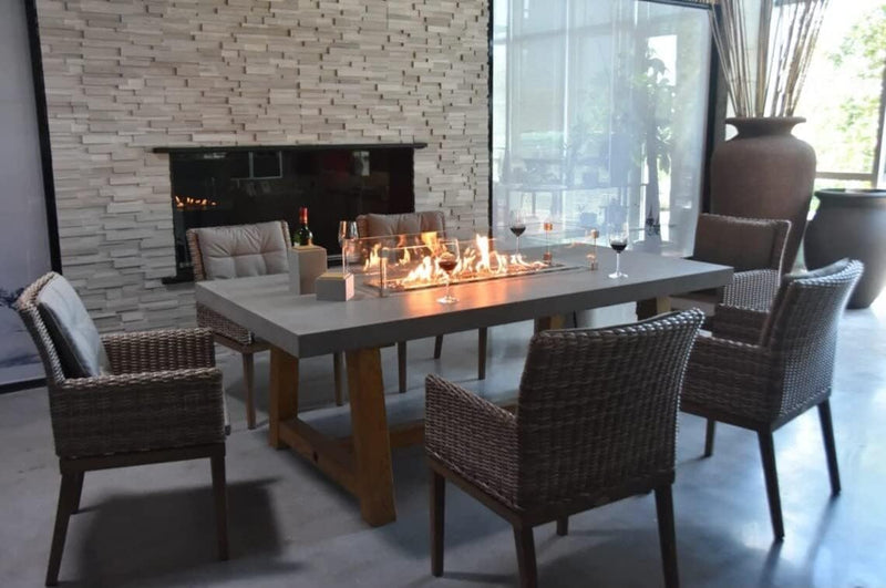AMS Fireplace 635638339095 Elementi  Fire Table & Dining Table Combo