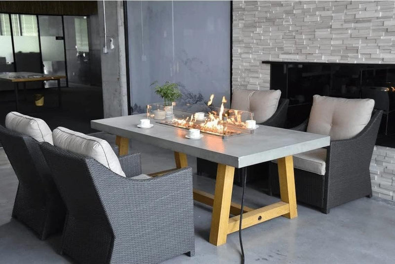 AMS Fireplace 635638339095 Elementi  Fire Table & Dining Table Combo