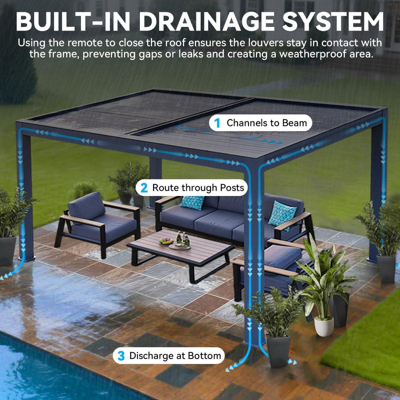 MELLCOM Motorized Pergola 10x13