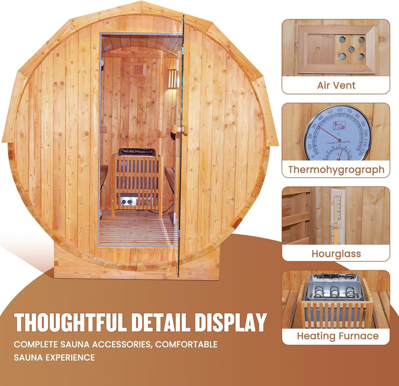 Outexer HY9 Outdoor 4-5 Person Spruce Wood Sauna