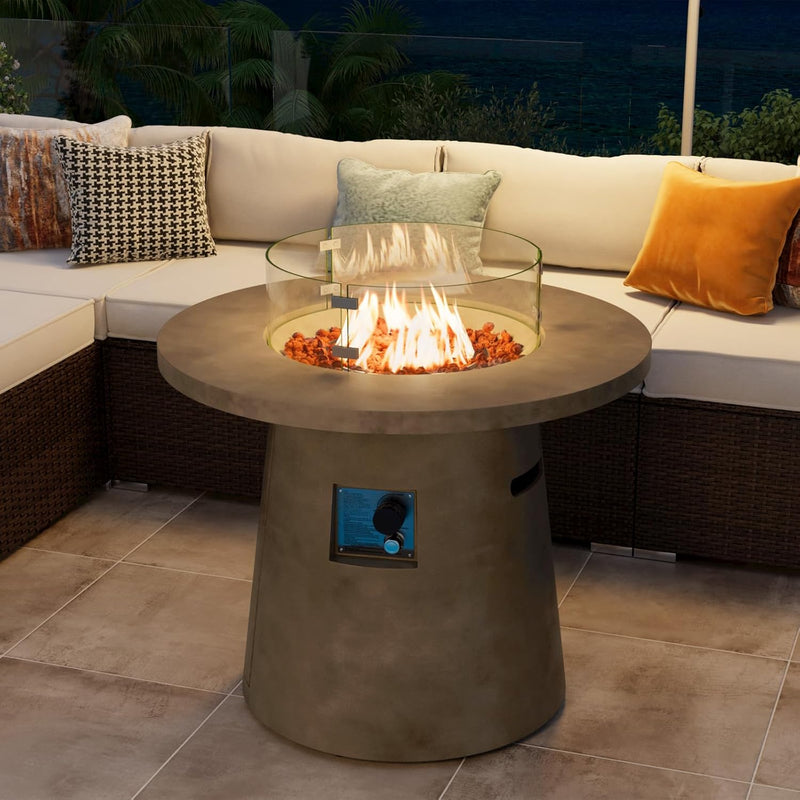 COSIEST 712636974463 31.5-inch Round Fire Pit Table