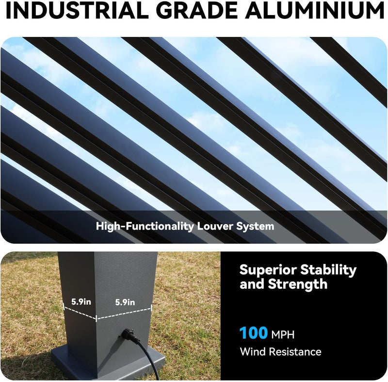 MELLCOM Motorized Pergola 10x13