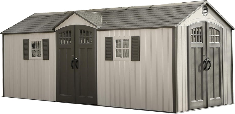 Lifetime 60127 20 x 8 Ft. Outdoor Storage Shed w/ Lockable Doors