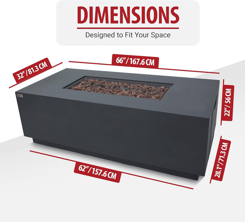 AMS Fireplace 684514556248 Fire Pit Table (66" Sedona)