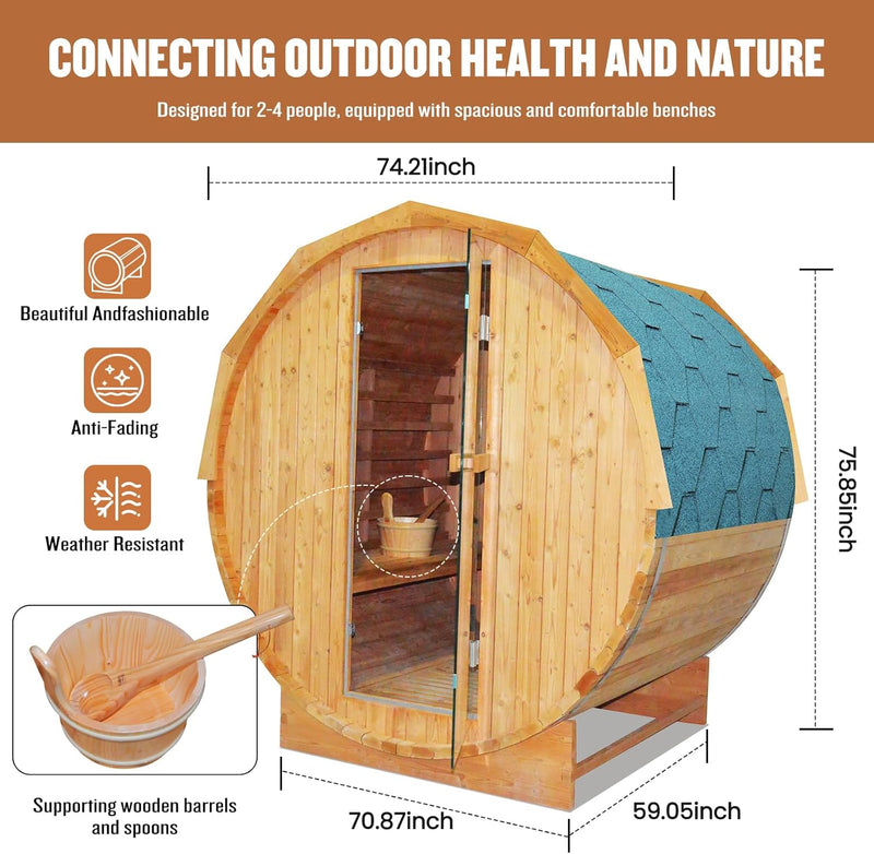 Outexer HY9 Outdoor 4-5 Person Spruce Wood Sauna