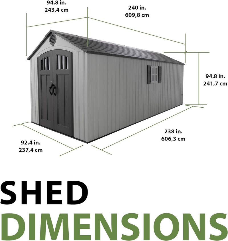 Lifetime 60470 Outdoor Storage Shed, 8x20 Ft