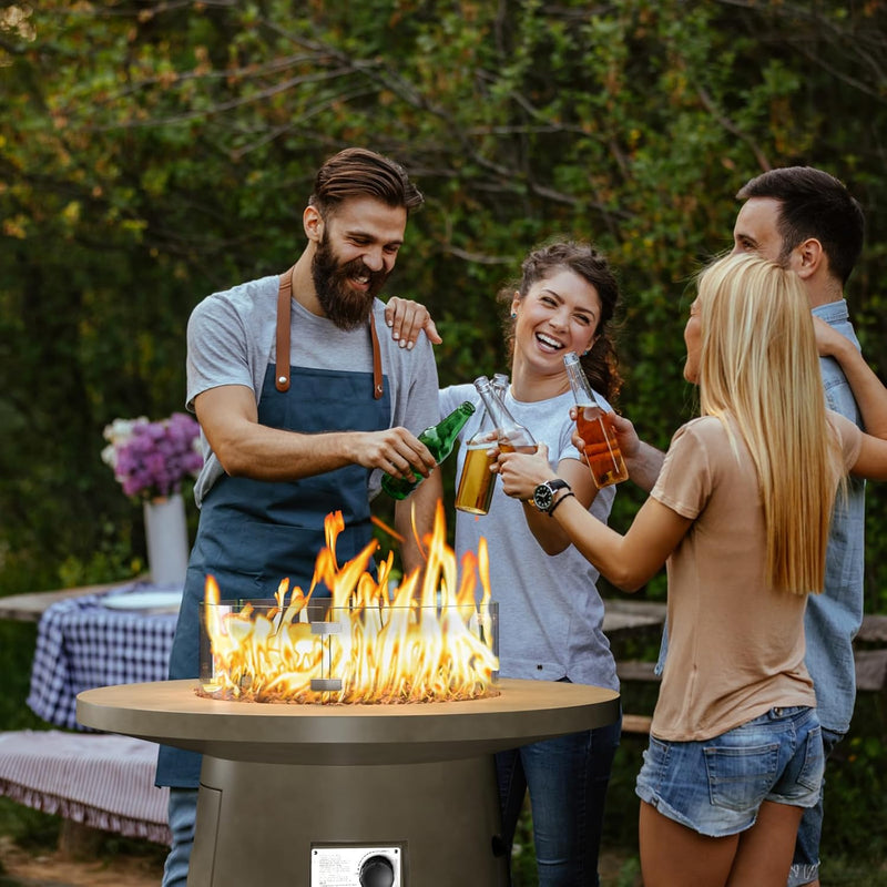 COSIEST 712636974463 31.5-inch Round Fire Pit Table
