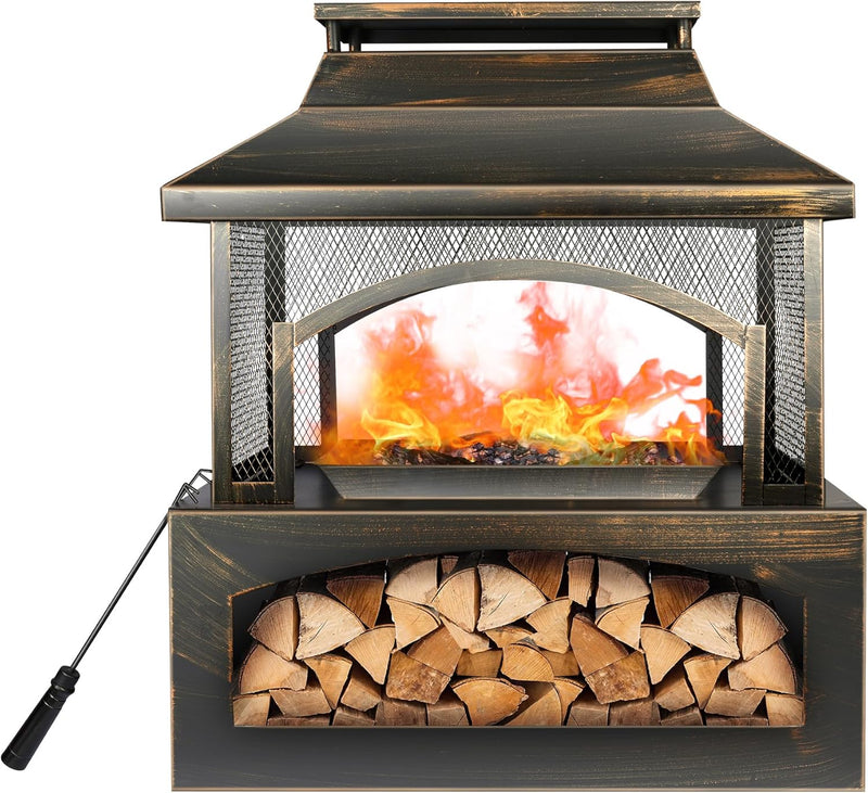 Red Mountain Valley 37" Wood Burning Outdoor Fireplace Fire Pit