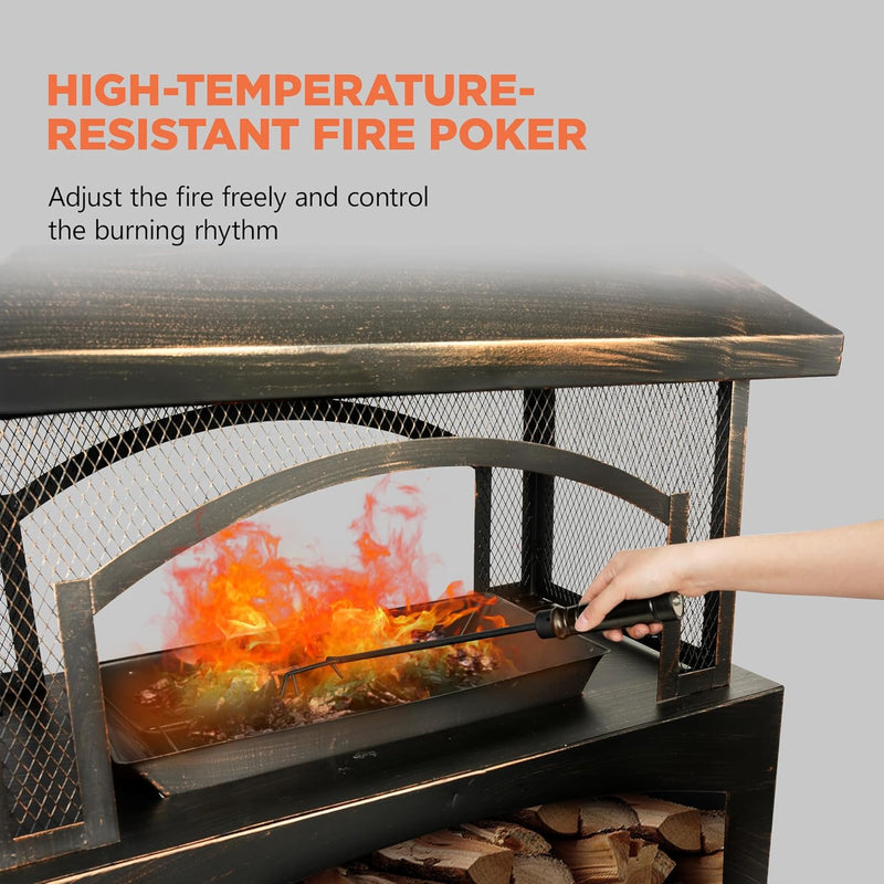 Red Mountain Valley 37" Wood Burning Outdoor Fireplace Fire Pit