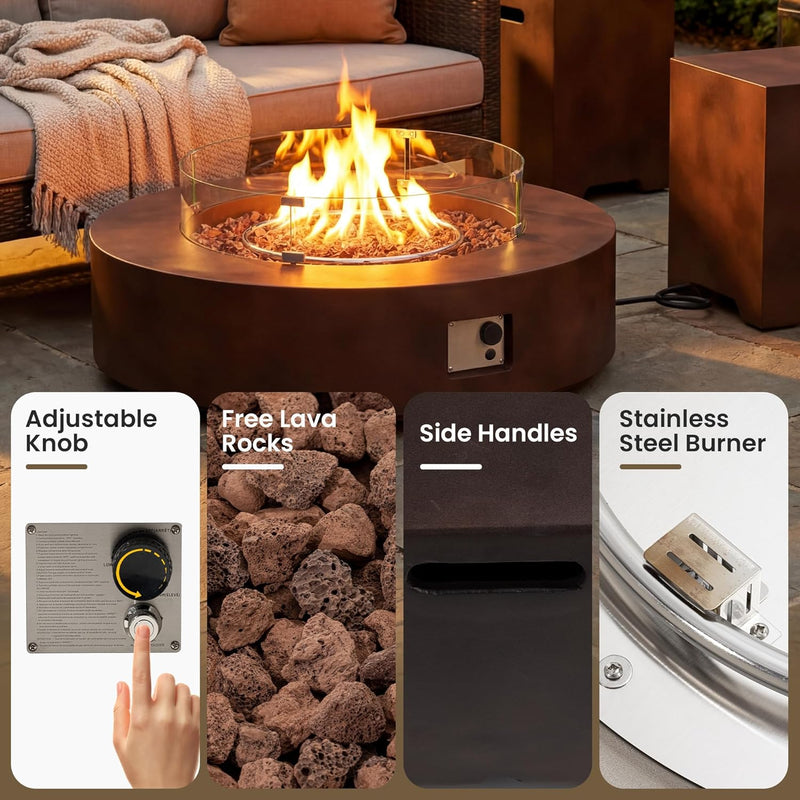 COSIEST 712636974463 31.5-inch Round Fire Pit Table