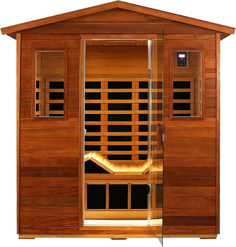SalusHeat KM-903VT 3 Person Outdoor Wooden Infrared Sauna