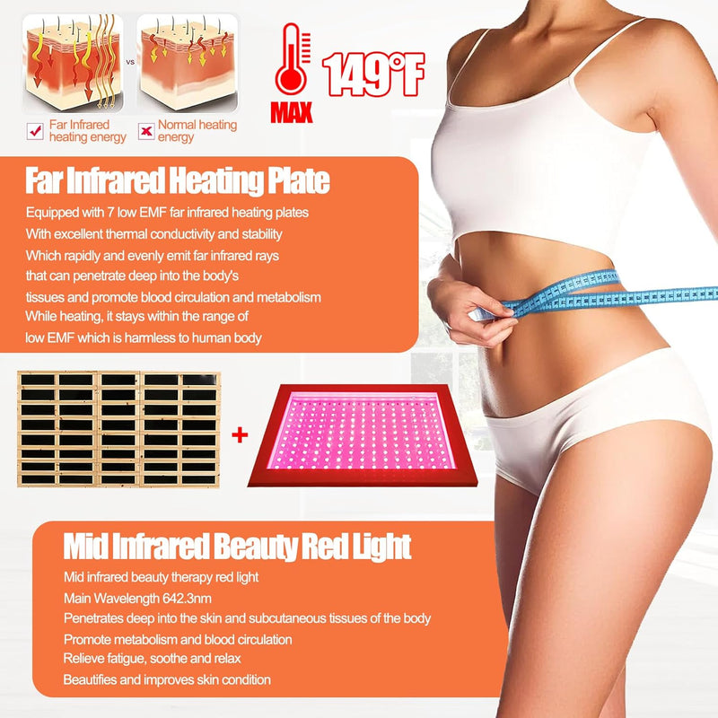 SalusHeat KM-903VT 3 Person Outdoor Wooden Infrared Sauna