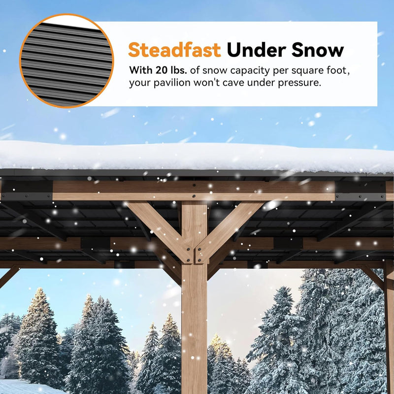 Modern Shade 717710240113 Cedar Wood Pavilion 20' x 20'