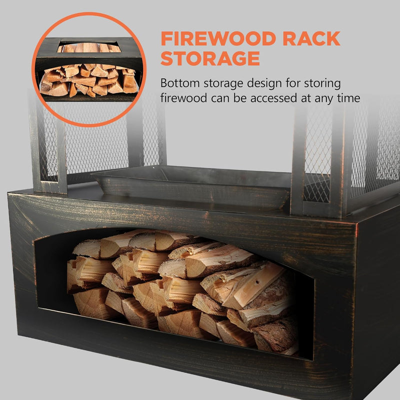 Red Mountain Valley 37" Wood Burning Outdoor Fireplace Fire Pit