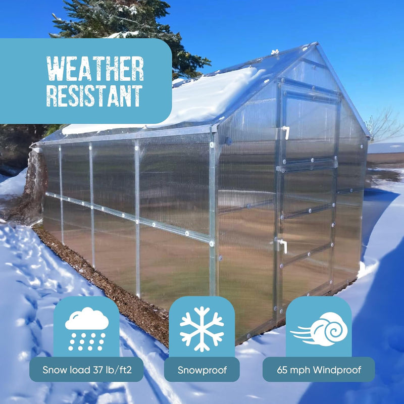 Baumera Small Greenhouse for Walk in Greenhouse Kit 7.7x19.7