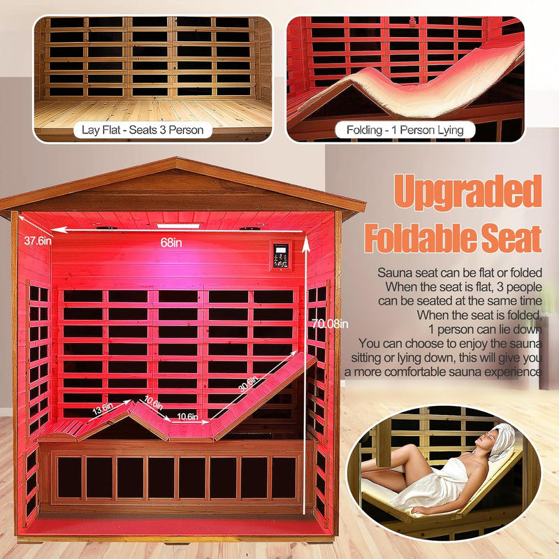 SalusHeat KM-903VT 3 Person Outdoor Wooden Infrared Sauna