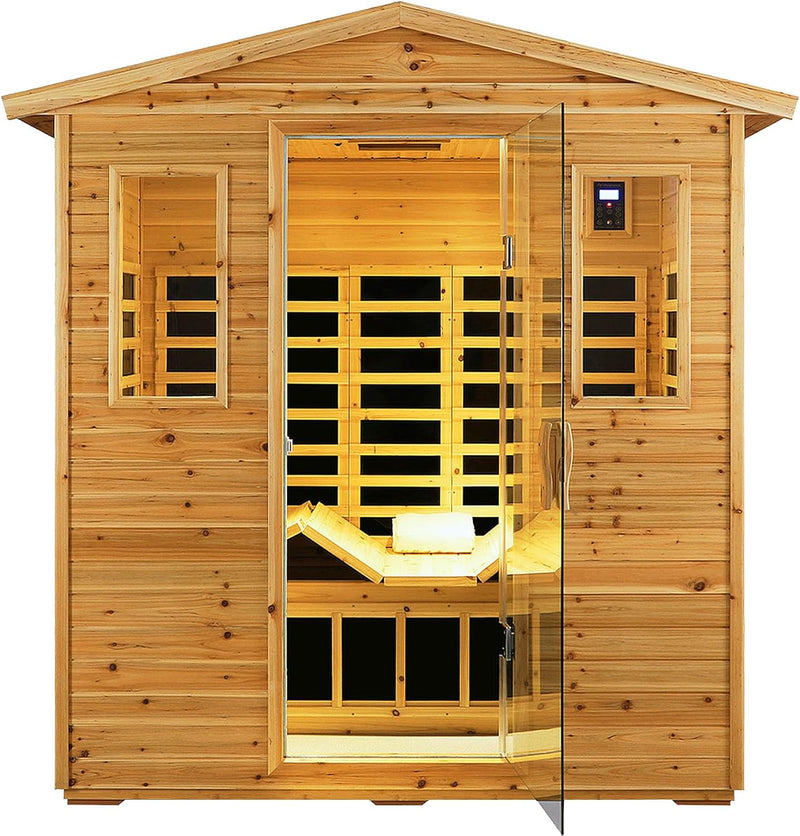 SalusHeat KM-903VS 3 Person Outdoor  Infrared Wooden Sauna