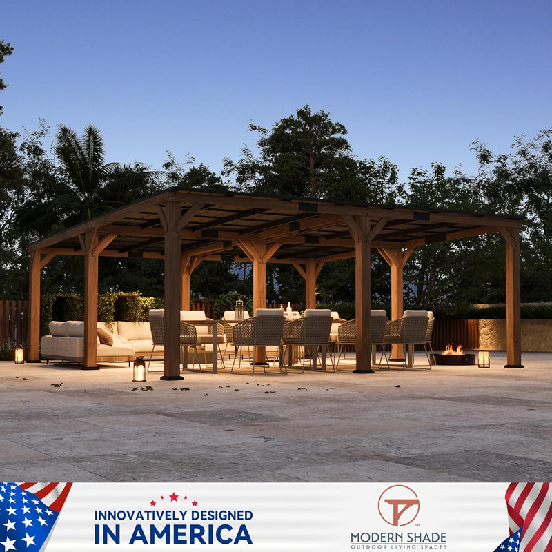 Modern Shade 717710240113 Cedar Wood Pavilion 20' x 20'