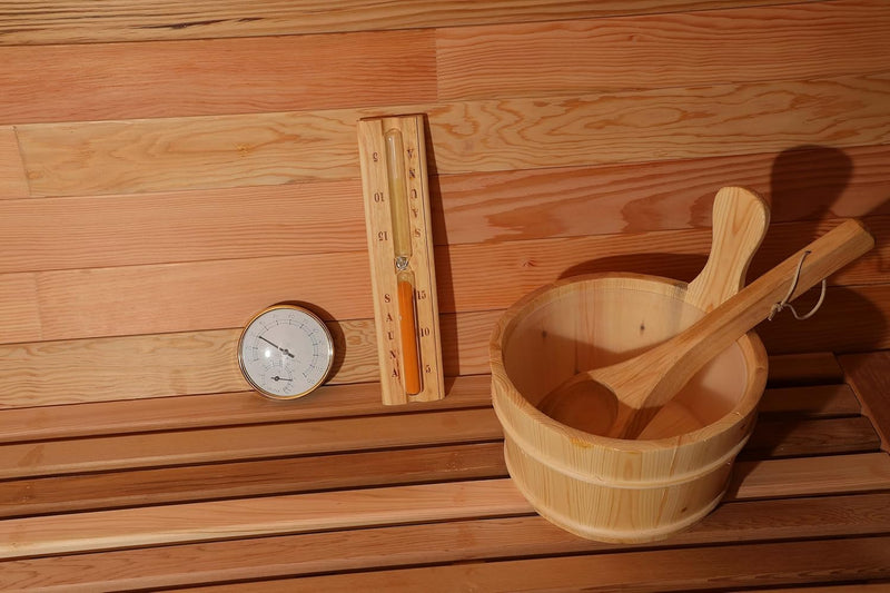 Aurgod Basic Barrel Sauna Outdoor 6 Person Canadian Red Cedar