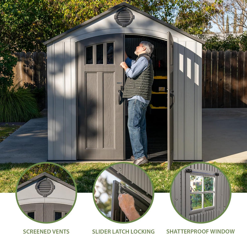 Lifetime 60470 Outdoor Storage Shed, 8x20 Ft