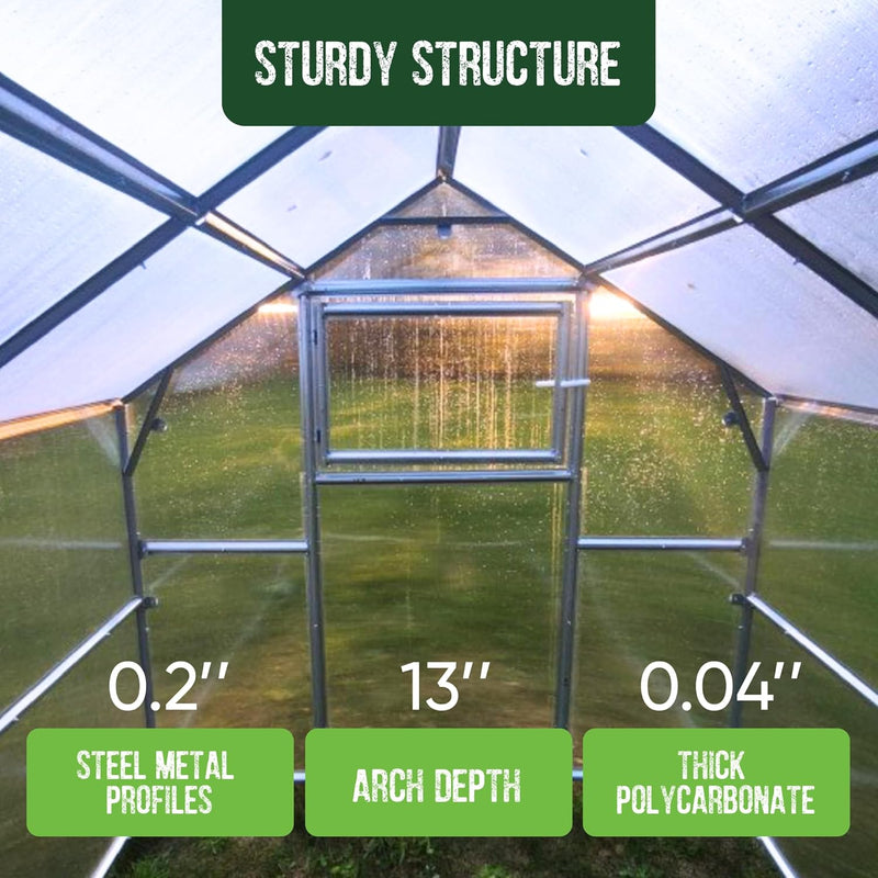 Baumera Small Greenhouse - Walk In Greenhouse Kit - 7.7x13