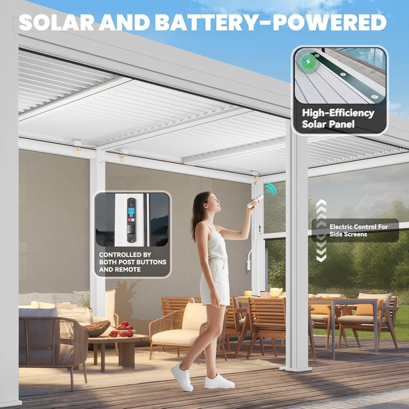 MELLCOM Motorized Louvered Pergola 10x20