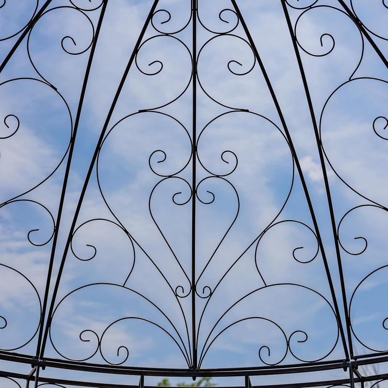 Zaer 880210177156 13.8ft. Iron Garden Gazebo Medillín 1972" (Antique Bronze)