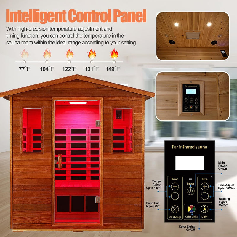 SalusHeat KM-903VT 3 Person Outdoor Wooden Infrared Sauna