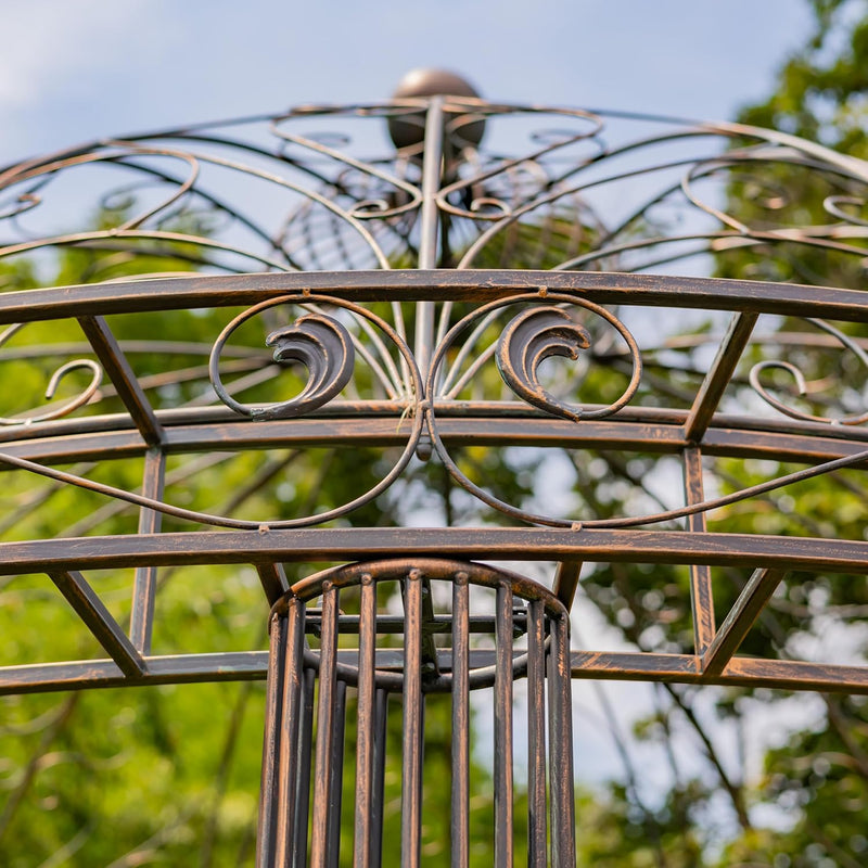 Zaer 880210177156 13.8ft. Iron Garden Gazebo Medillín 1972" (Antique Bronze)