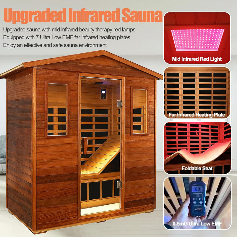 SalusHeat KM-903VT 3 Person Outdoor Wooden Infrared Sauna