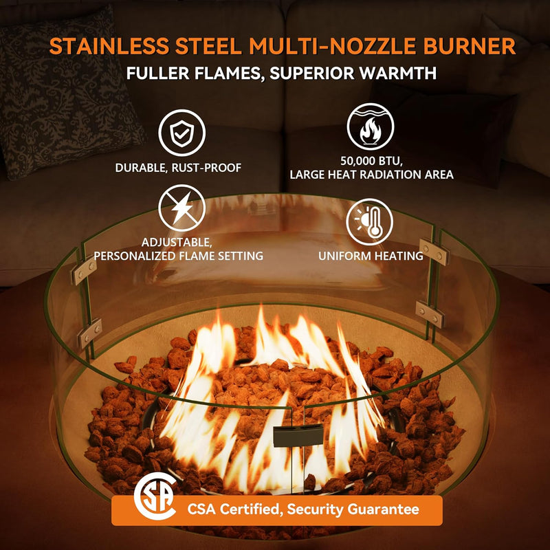 COSIEST 722385615937 Propane Firepit Table 42 inch