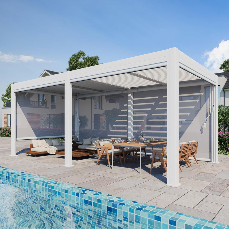 MELLCOM Motorized Louvered Pergola 10x20