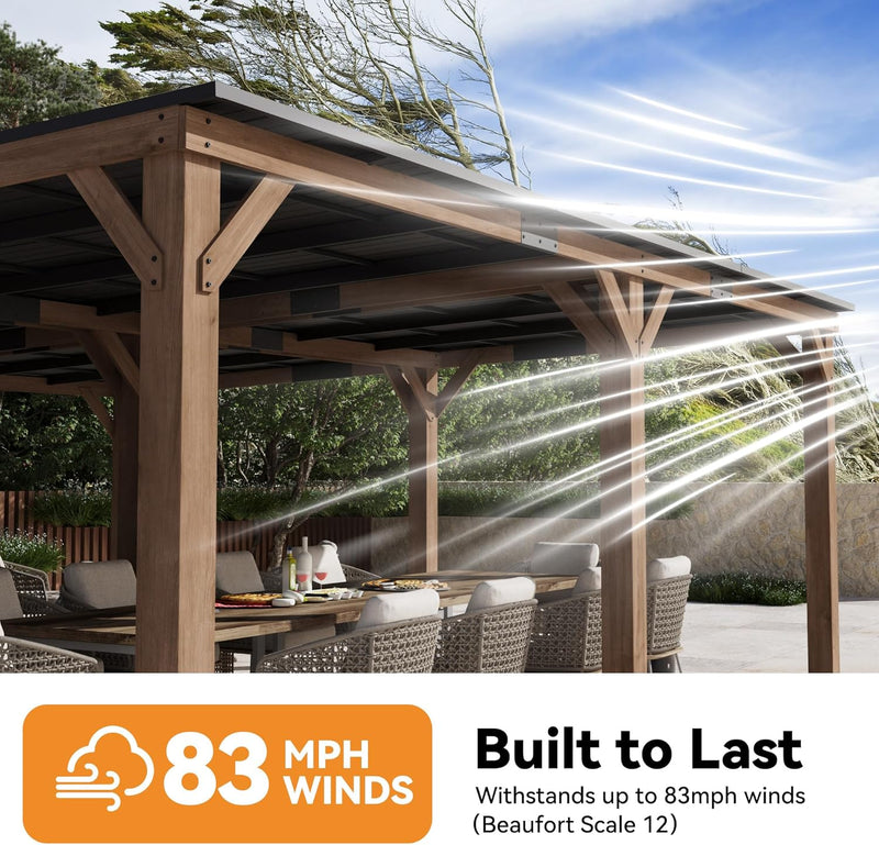 Modern Shade 717710240113 Cedar Wood Pavilion 20' x 20'