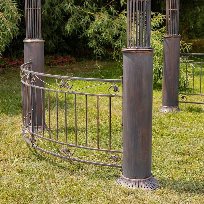 Zaer 880210177156 13.8ft. Iron Garden Gazebo Medillín 1972" (Antique Bronze)