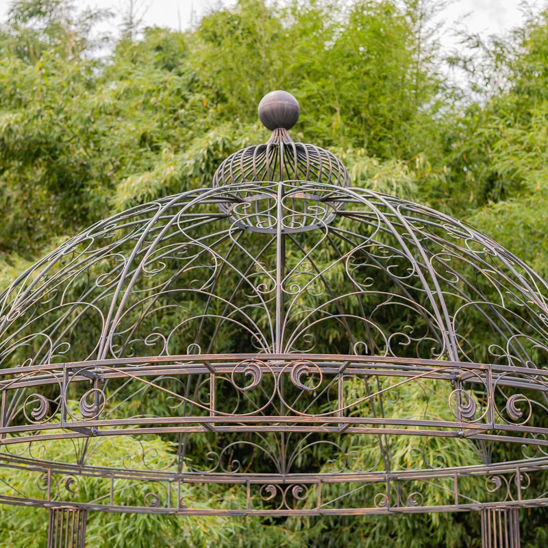 Zaer 880210177156 13.8ft. Iron Garden Gazebo Medillín 1972" (Antique Bronze)