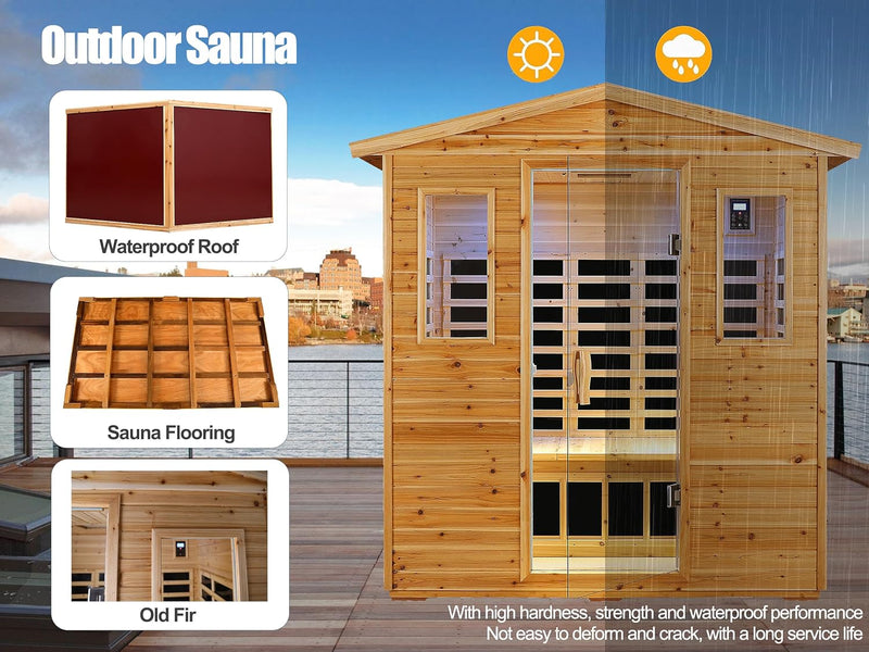 SalusHeat KM-903VS 3 Person Outdoor  Infrared Wooden Sauna