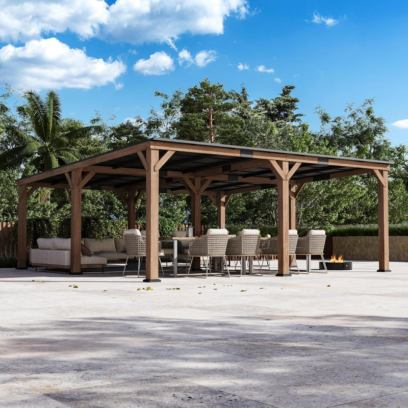 Modern Shade 717710240113 Cedar Wood Pavilion 20' x 20'