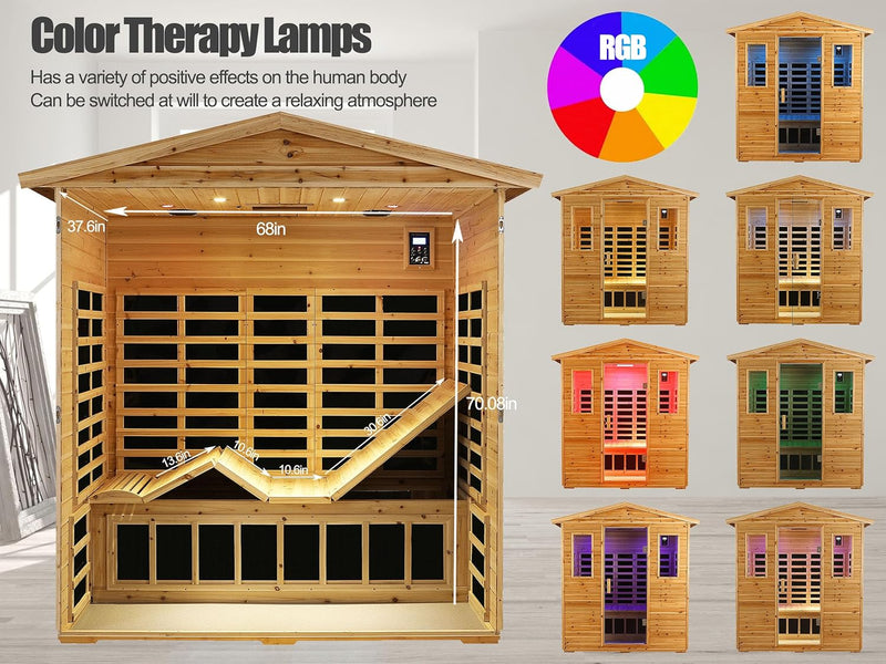 SalusHeat KM-903VS 3 Person Outdoor  Infrared Wooden Sauna