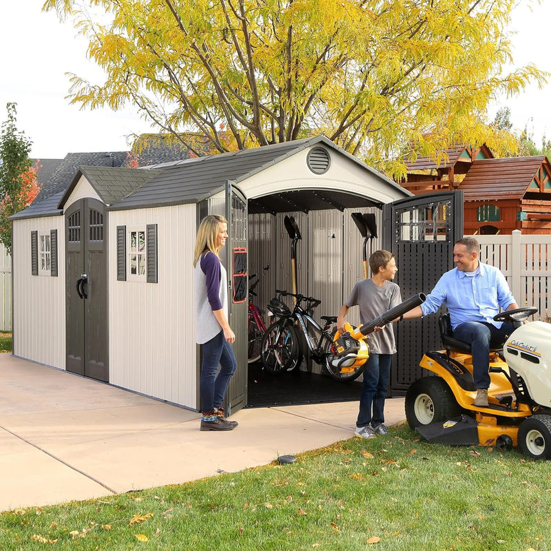 Lifetime 60127 20 x 8 Ft. Outdoor Storage Shed w/ Lockable Doors