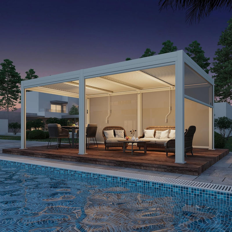 MELLCOM Motorized Louvered Pergola 10x20