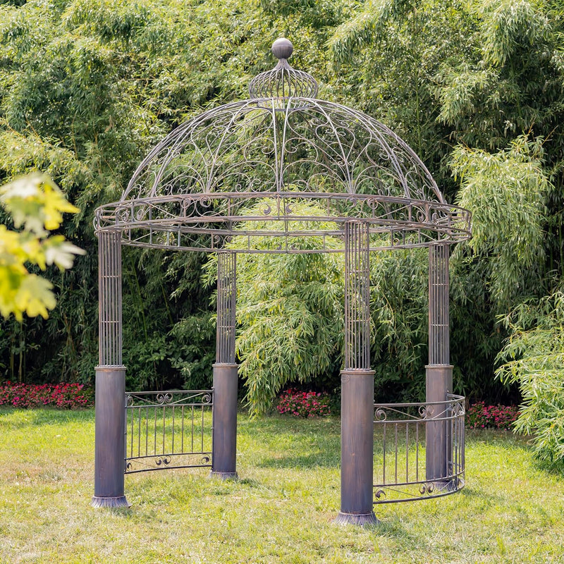 Zaer 880210177156 13.8ft. Iron Garden Gazebo Medillín 1972" (Antique Bronze)